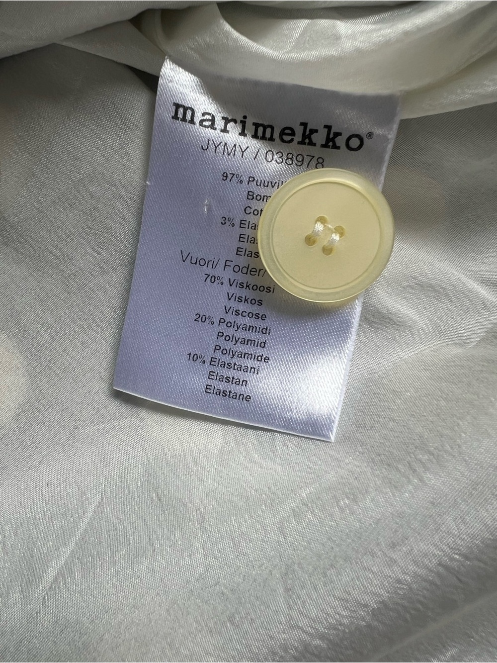 Marimekko Black with Cream Polka Dot Short Coat. Size 6 (38) - Picture 3 of 7